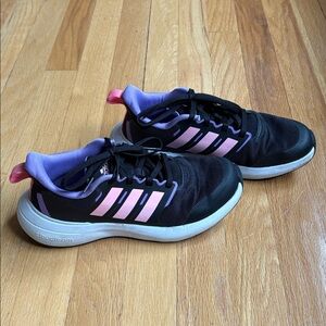 Adidas Black and Pink/Purple Athletic Shoes